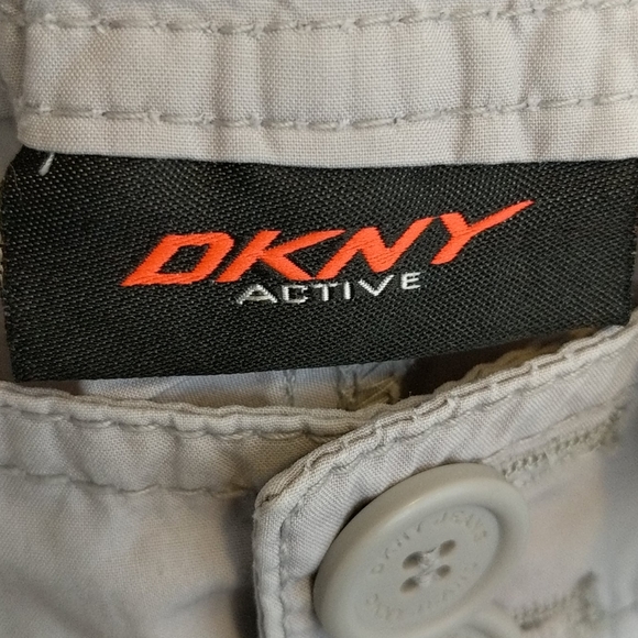 DKNY Active Capri light grey pockets draw string - Picture 6 of 11